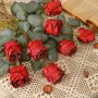 Нови Червени копринени рози 20 броя реалистични цветя 52см за украса, снимка 5