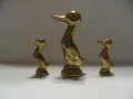 № 7810 три стари малки метални / бронзови фигурки - патици  - тип миниатюри  - колекционерски , снимка 1