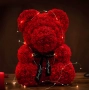 Плюшено мече с LED рози - подарък за мама, момиче, баба - комплект вечни рози 25 см, снимка 3