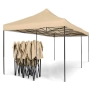 Луксозна градинска шатра KraftWorld 3×6 м – премиум бежово платнище, сгъваема конструкция, снимка 4