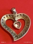 Романтична сребърна висулка във формата на сърце с инкрустирани кристали 31244, снимка 8