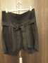 Къс черен панталон висока талия , ефектна комбинация от плат и памук, снимка 1 - Къси панталони и бермуди - 37226492
