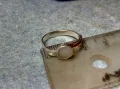 СТАР СТИЛЕН СКЪПОЦЕНЕН СРЕБЪРЕН ПРЪСТЕН СРЕБРО ВИСОКА ПРОБА с ШЛИФОВАН БЯЛ АХАТ РЪЧНА РАБОТА 49246, снимка 8