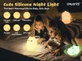 CHWARES Мека Силиконова Нощна LED лампа за деца-Динозавър/7 цветна USB акумулаторна/тъч контрол, снимка 11