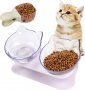 Нова хранилка за котки / малко куче повдигнати Купи за храна и вода със стойка, снимка 1