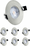 sanlumia 6 бр. LED лампа за вграждане IP44 7W 600lm, 6400K студено бяло, покритие от сатениран никел, снимка 1
