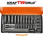 Комплект ударни вложки 27 части KraftWorld – 1/2″, с удължител и ударен кардан, снимка 4