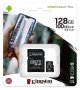Бърза MicroSD 128GB Kingston class 10 - нова карта памет, запечатана, снимка 1 - Карти памет - 26865352