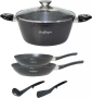 Комплект съдове за готвене 6 части Cheffinger – тенджера 24 см, тигани 24 и 28 см, за индукция, снимка 5