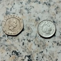 Лот монети с Елизабет II. 20 пенса 1996 и 5 пенса 2012, Великобритания., снимка 1 - Нумизматика и бонистика - 40378673