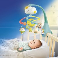 CLEMENTONI BABY / Бебешка музикална въртележка с лампа за креватче/кошара, снимка 5 - Музикални играчки - 40837345