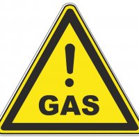 Нов стикер Внимание газ, PVC, 106х94 мм, снимка 1 - Други - 37936044