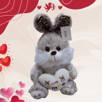 Подаръчна плюшена играчка Зайче LOVE SMILE 30см, снимка 1 - Романтични подаръци - 43894205