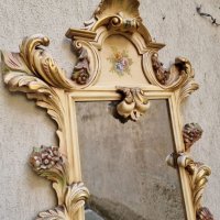 Италианска барокова конзола с огледало 015, снимка 2 - Огледала - 37992551