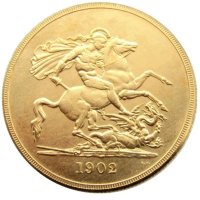 Монета Великобритания 1 Суверен 1902 г Крал Едуард VII, снимка 2 - Нумизматика и бонистика - 44072598