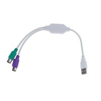 Преходник USB M / 2хPS2 F , 20 см, за мишка и клавиатура с PS/2 порт, снимка 5 - Кабели и адаптери - 43061523