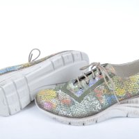 Цветни дамски обувки на платформа от естествена кожа, снимка 4 - Дамски ежедневни обувки - 40412541