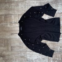 Wow 🤩 Черен  пуловер блуза  Zara овърсайз размер  с декорация перли, снимка 3 - Блузи с дълъг ръкав и пуловери - 43712131