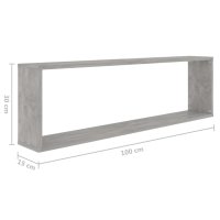Стенни кубични рафтове, 4 бр, бетонно сиви, 100x15x30 см, ПДЧ, снимка 9 - Етажерки - 40302020