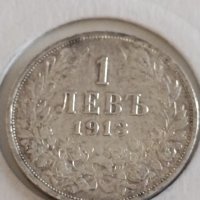 Сребърна монета 1 лев 1913г. Царство България Цар Фердинанд първи 43010, снимка 2 - Нумизматика и бонистика - 43966563