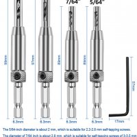 Комплект 4 броя самоцентриращи се свредла за пробиване на панти и дограма, снимка 1 - Други инструменти - 39635041