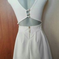 Бяла френска рокля, със златисти акценти🍀❤S,S/M❤🍀арт.4374, снимка 1 - Рокли - 37260519