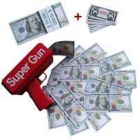 Висококачествени сувенирни банкноти + пистолет за пари, снимка 1 - Други игри - 43083422