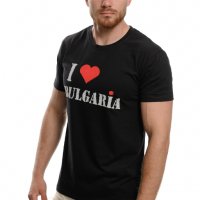 Нова мъжка тениска с трансферен печат I LOVE BULGARIA в черен цвят, снимка 7 - Тениски - 37663045