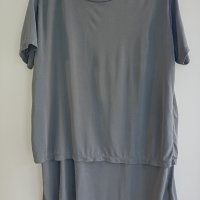 Сива рокля-блуза  М , снимка 1 - Рокли - 33576446
