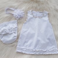 Рокля, лента и гащички с къдрички 3-6 месеца, снимка 1 - Бебешки рокли - 28259180