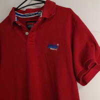 Мъжка тениска с яка Superdry & Polo, XL, червена с къс ръкав, снимка 12 - Тениски - 36507097