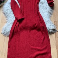 Дълга рокля тип риза бордо, снимка 1 - Рокли - 40647412