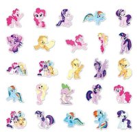50 бр Малкото Пони My Little Pony самозалепващи лепенки стикери за украса декор картонена торта, снимка 5 - Други - 43992181