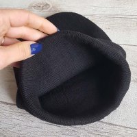2559 Топла черна плетена зимна шапка S размер, унисекс, снимка 4 - Шапки - 35048684