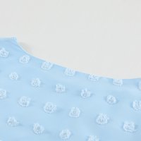Дамска блуза в синьо с дълъг ръкав и принт на точки, снимка 7 - Блузи с дълъг ръкав и пуловери - 40828435