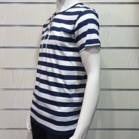 Нова мъжка моряшка тениска с връзки на тъмносиньо/бяло райе, снимка 15 - Тениски - 27950602