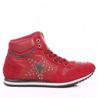 Дамски боти с капси с връзки в червено, снимка 2 - Дамски ежедневни обувки - 27731997