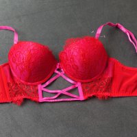 Ann Summers 70B нов дамски сутиен в цикламено с червена дантела и тюл, снимка 5 - Бельо - 43159383