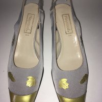 Heyraud Paris 41 луксозни официални френски обувки сребърно и златно , снимка 10 - Дамски елегантни обувки - 32962479