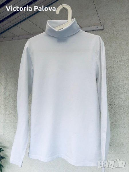Красиво бяло поло,лакостена материя, снимка 1