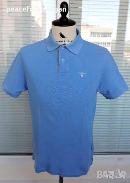 Barbour Mens Blue Cacual Polo Shirt - страхотна маркова тениска с яка размер M , снимка 1