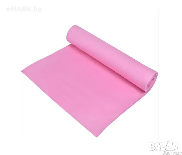 Сгъваема спортна постелка подходяща за аеробика, фитнес или йога в розов цвят, снимка 1