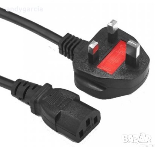  10бр. захранващ кабел за компютър / монитор, английски стандарт, за адаптер за лаптоп 3 пина , снимка 1