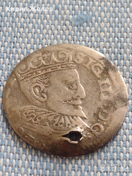 Сребърна монета 3 Гроша 1596г. Сигизмунд трети Рига 13697, снимка 1