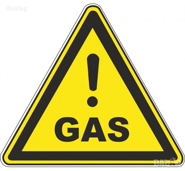 Нов стикер Внимание газ, PVC, 106х94 мм, снимка 1