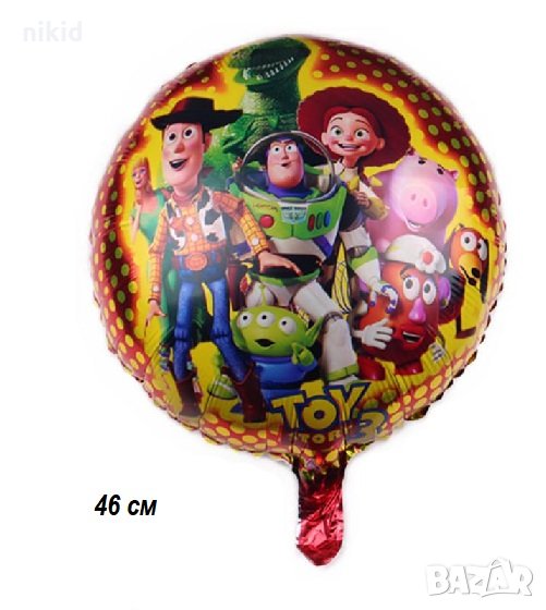 Toy Story Играта на играчките всички герои кръгъл фолио фолиев балон хелий или въздух рожден ден , снимка 1