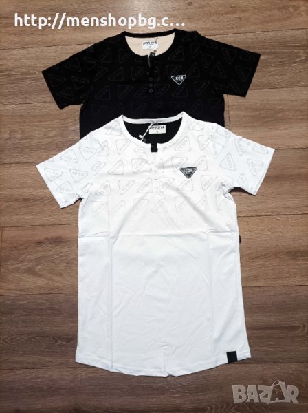 Мъжка тениска код 905 - черна и бяла, снимка 1