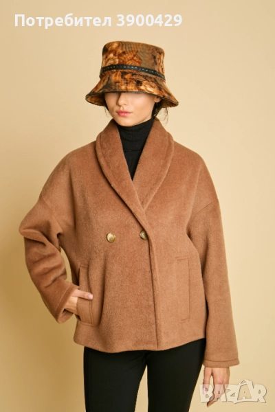 Дамско Вълнено Късо Палто Gabriel coat - Кафяво, снимка 1