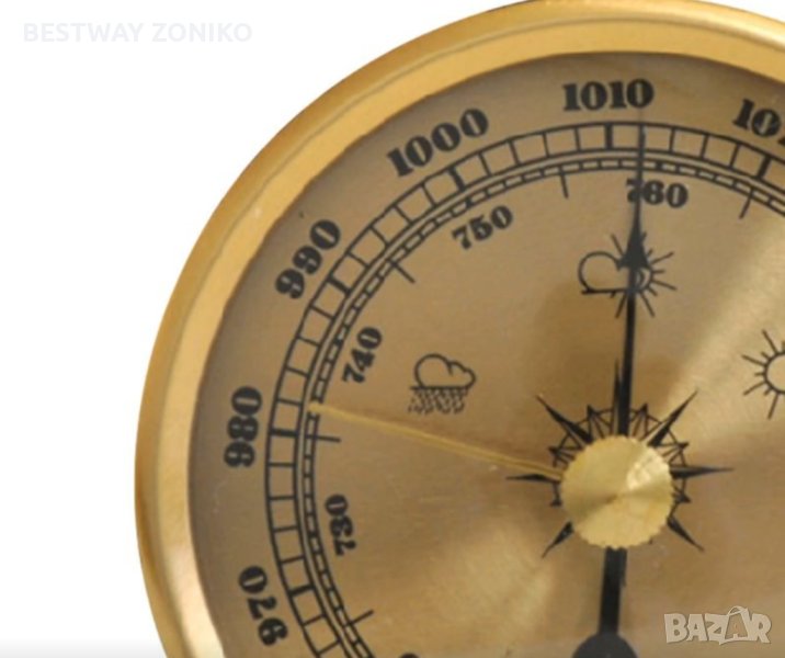 Барометър за вграждане винтидж стил Ф70мм., снимка 1