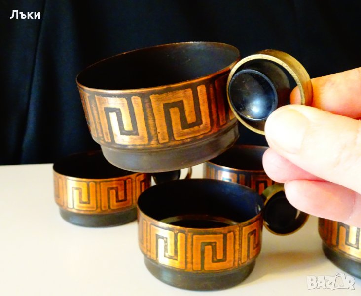 Немски медни чаши,красива дръжка. , снимка 1